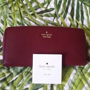NWOT Burgundy Leather Zip Wallet